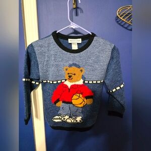 Vintage Teddy Bears With Basketball Boys Sweater Size XL 90'S Y2K